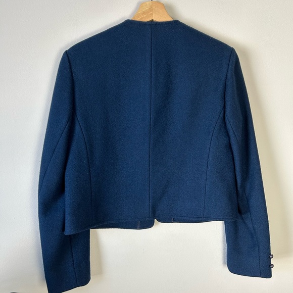 Vintage 80’s Pendleton Jacket Navy Blue Wool Short Cropped Bolero - Picture 12 of 12